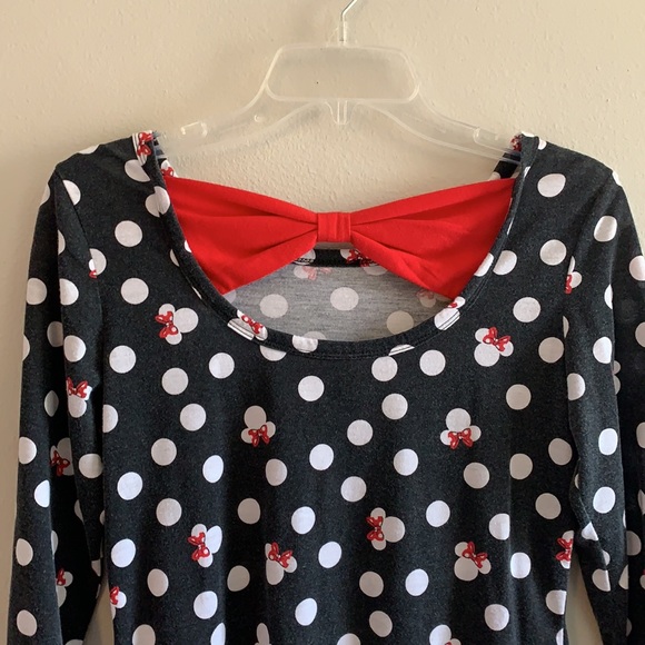 Disney Parks Adorable Minnie Mouse 3/4 Long Sleeve Top with Back Bow! - Picture 4 of 5